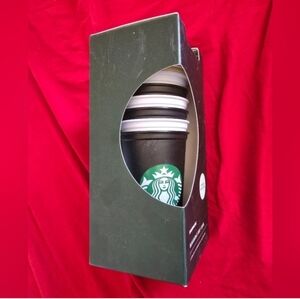 Starbucks Coffee Cups Graphic Tin - Green, White, Brown, Yellow